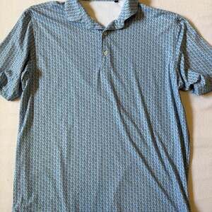Turtleson Sailboat Print Performance Polo Shirt Blue